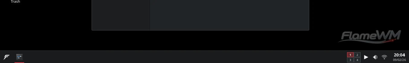 FlameWM taskbar interface reference